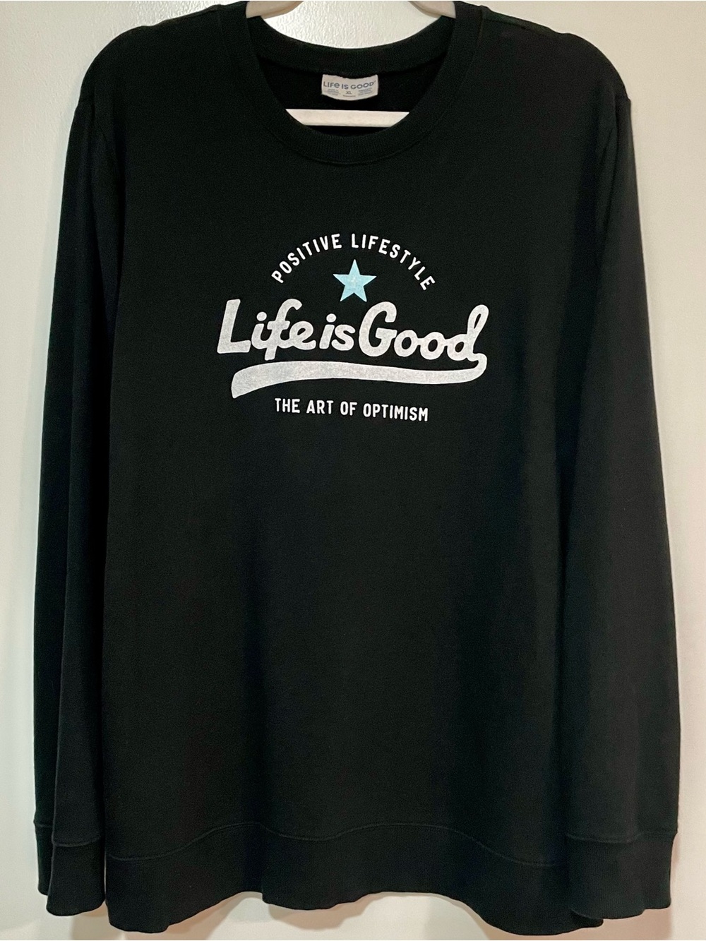 Life Is Good Positive Lifestyle The Art of Optimism Sweatshirt XL Black Unisex
